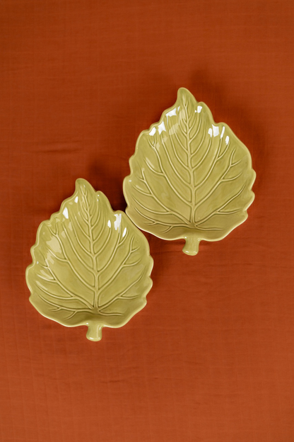 Vintage Leaf Salad Plate Set