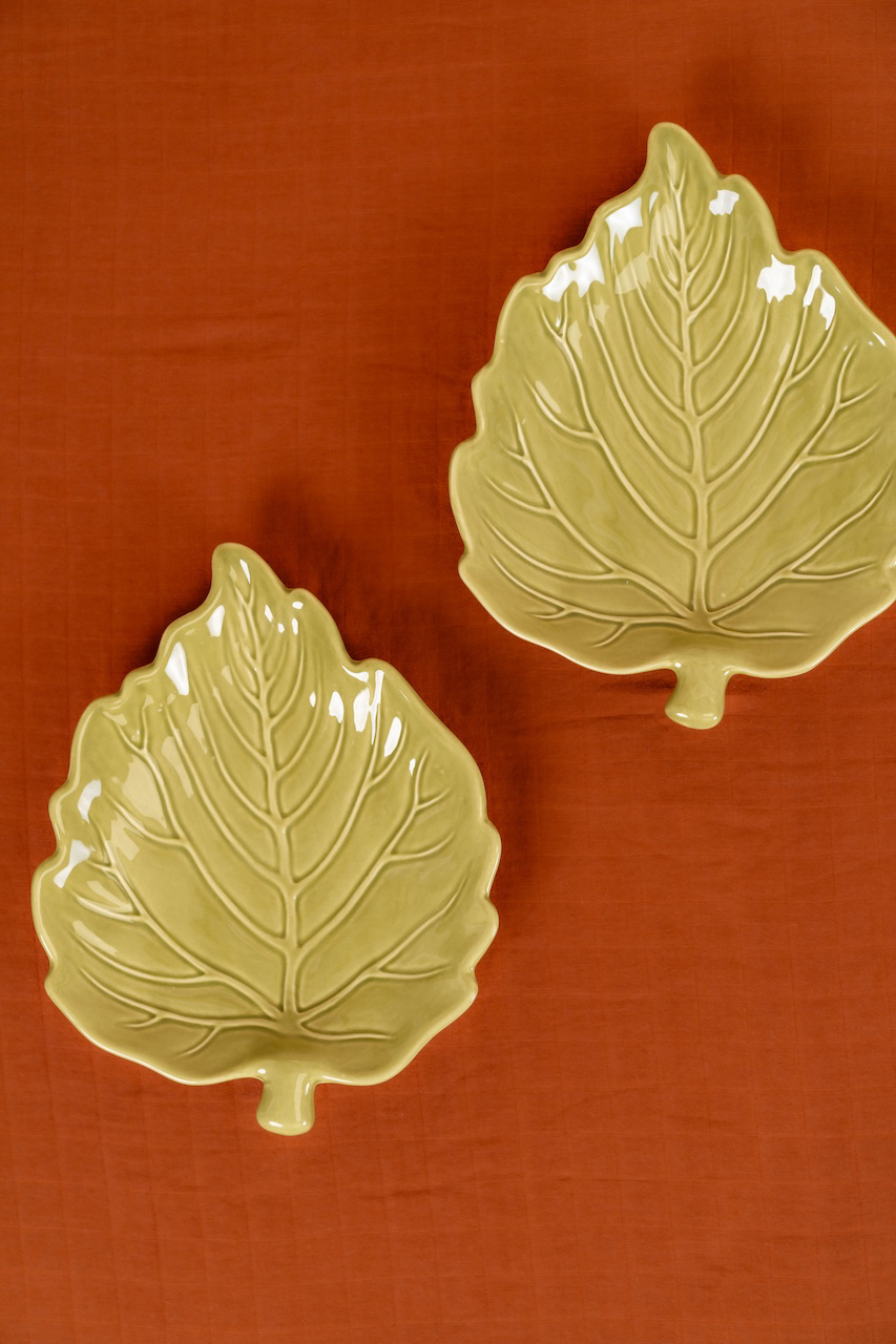 Vintage Leaf Salad Plate Set