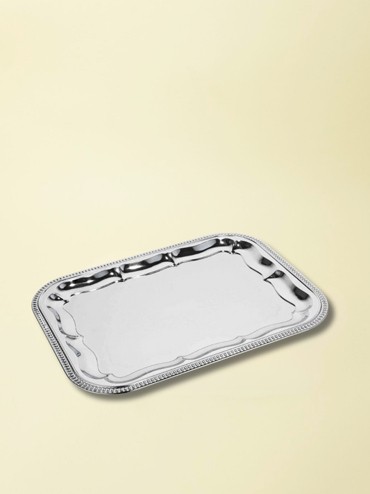 Vintage Rounded Edge Silver Platter