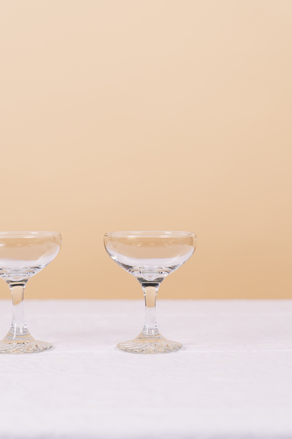 Vintage Short Crystal Coupe Glass Set of 2