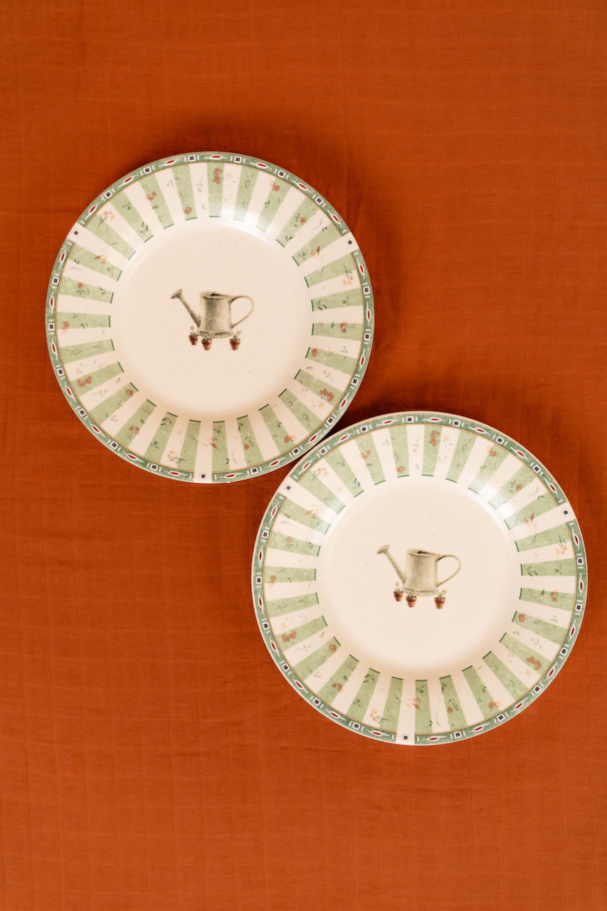 Vintage Watering Can Salad Plate