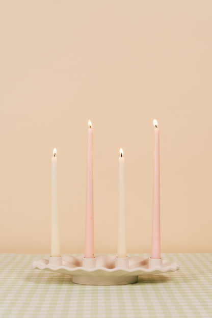 White 4-arm Advent Candelabra
