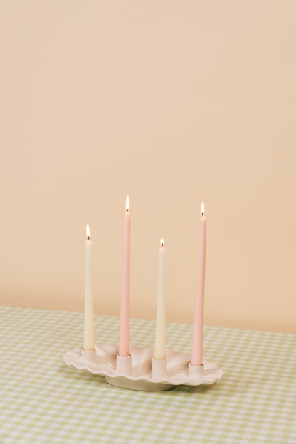 White 4-arm Advent Candelabra