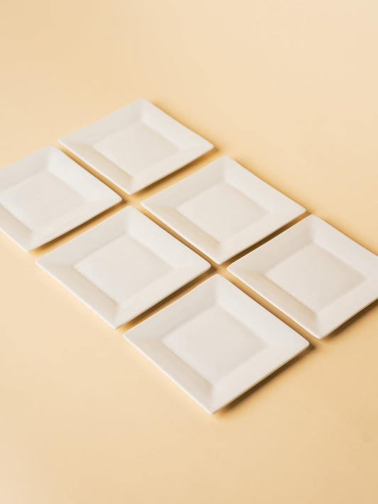 White Appetizer Plate Set