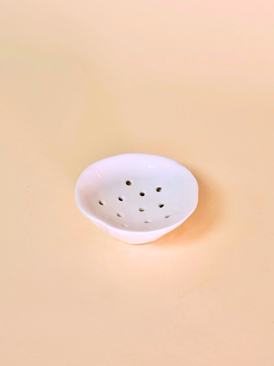 White Flower Frog Ceramic Vase