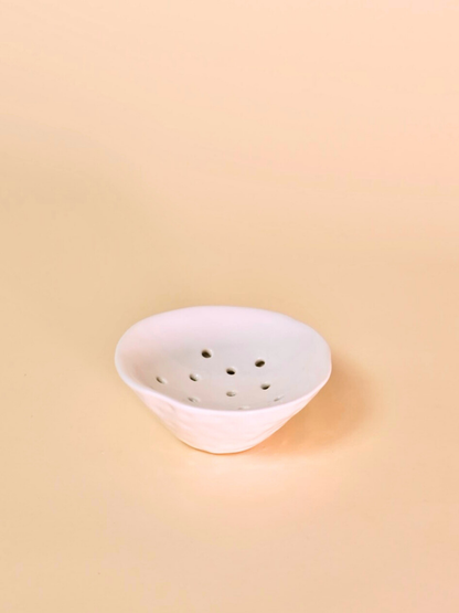 White Flower Frog Ceramic Vase