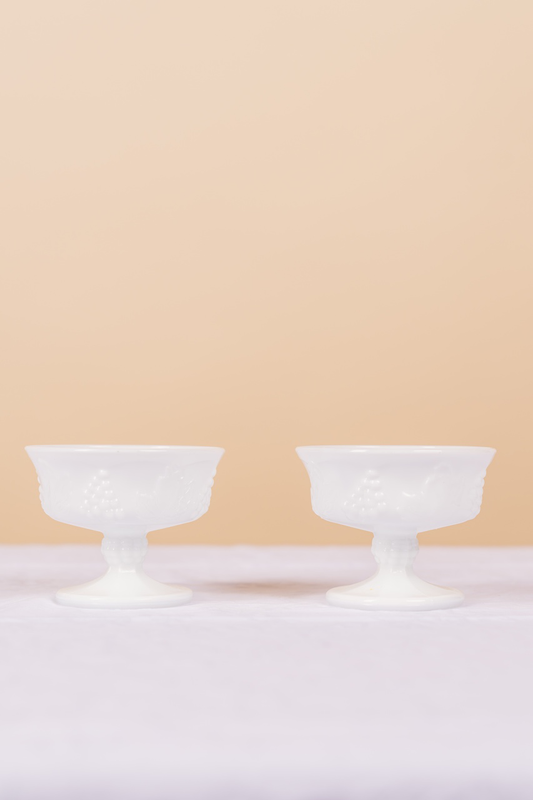 White Pedestal Dessert Bowl 