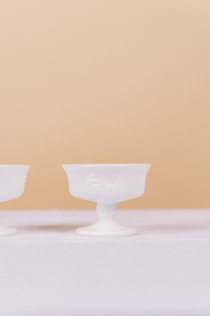 White Pedestal Dessert Bowl Set of 4