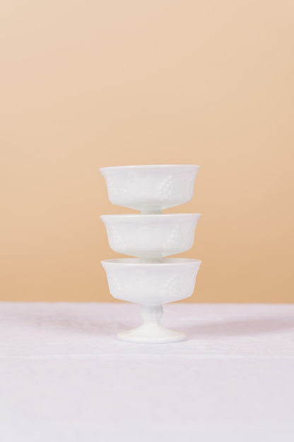White Pedestal Dessert Bowl Set of 4