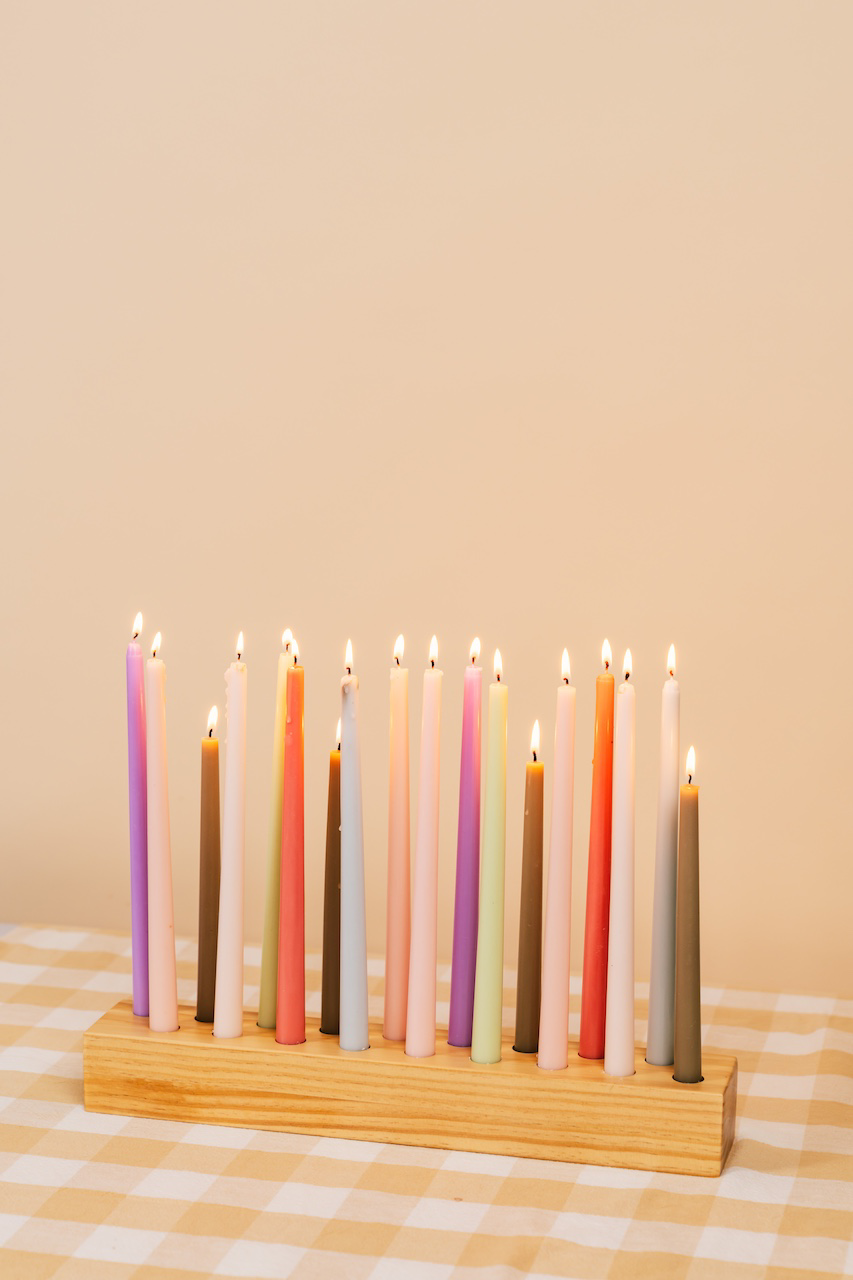 Wood Taper Candlestick Holder Centerpiece