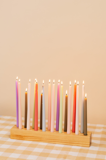 Wood Taper Candlestick Holder Centerpiece