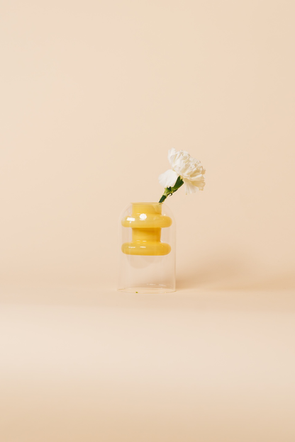 Yellow Terrarium Hydroponic Colored Glass Vase