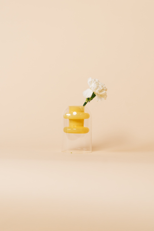 Yellow Terrarium Hydroponic Colored Glass Vase