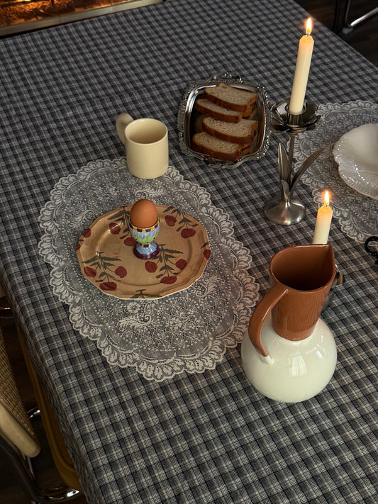 Black Gingham Tablecloth